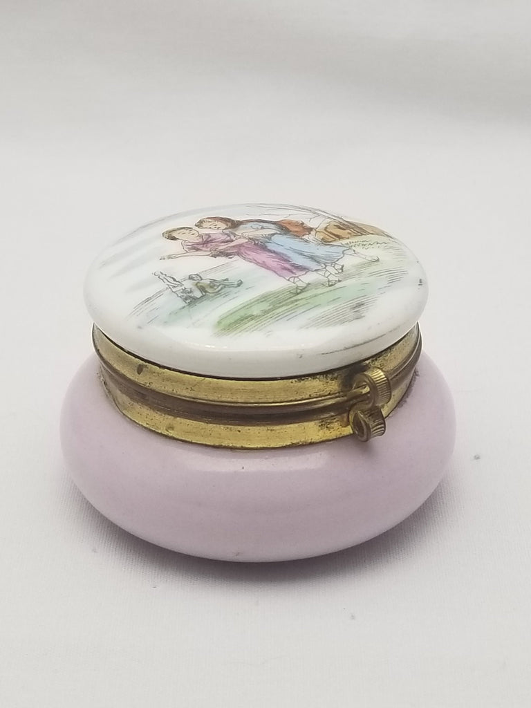 French Porcelain Patch Box Miniature Trinket Jar