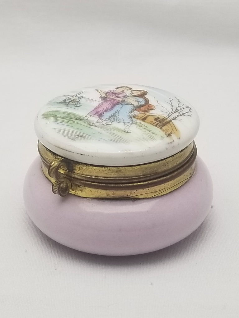 French Porcelain Patch Box Miniature Trinket Jar