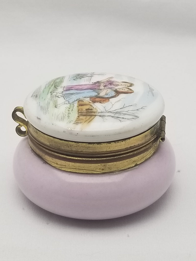 French Porcelain Patch Box Miniature Trinket Jar