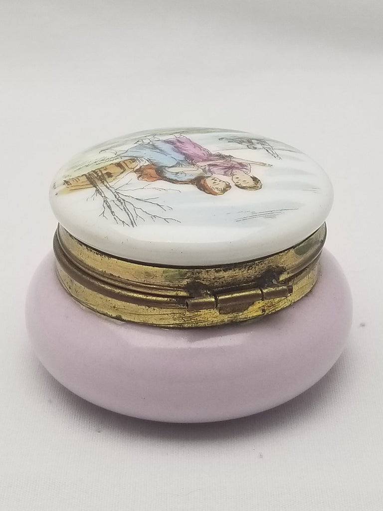 French Porcelain Patch Box Miniature Trinket Jar