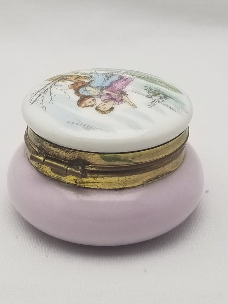 French Porcelain Patch Box Miniature Trinket Jar