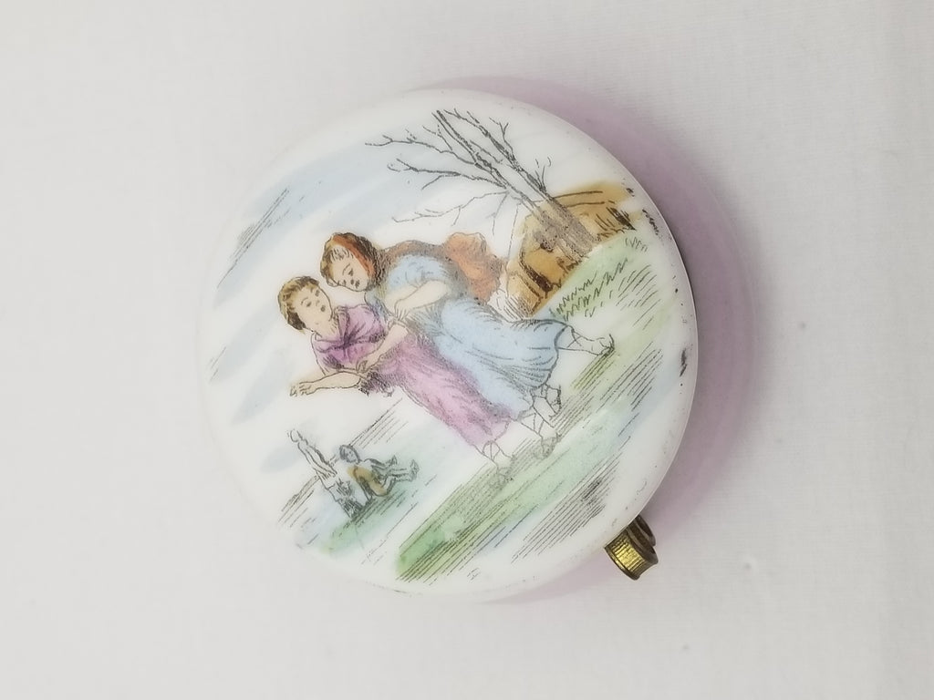 French Porcelain Patch Box Miniature Trinket Jar