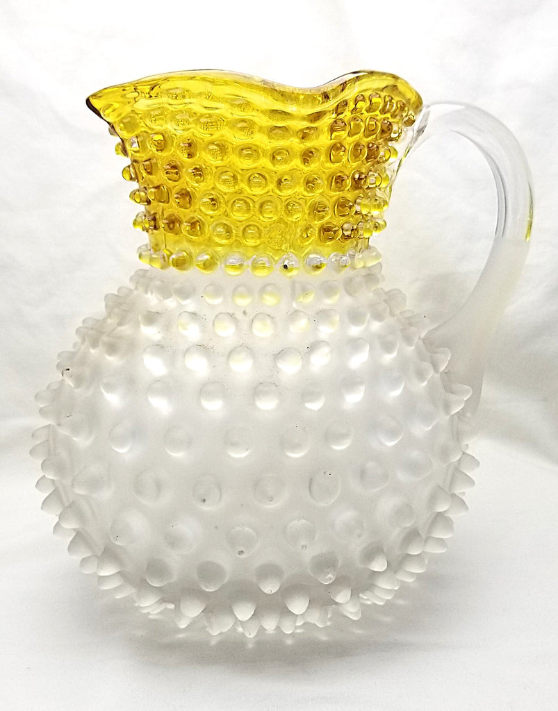 Hobbs EAPG Frances Dew Drop Hobnail Lemonade Pitcher Set