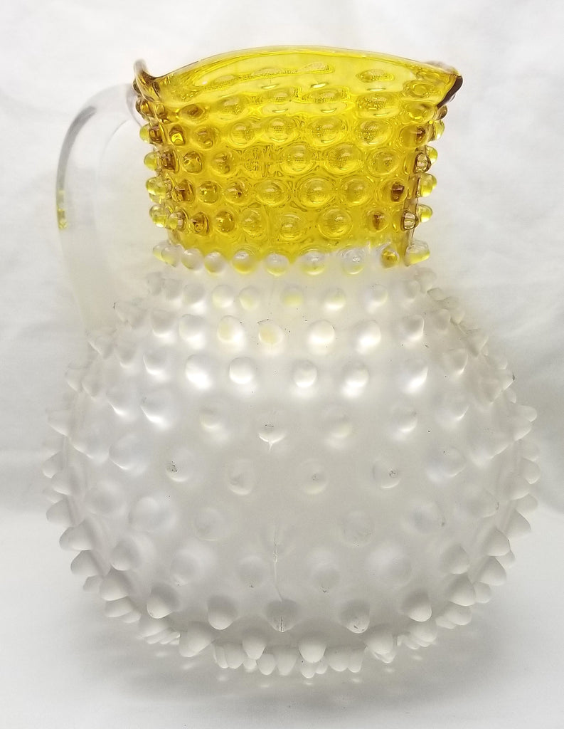 Hobbs EAPG Frances Dew Drop Hobnail Lemonade Pitcher Set