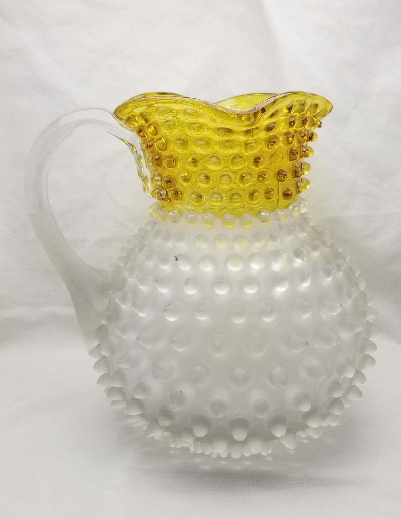 Hobbs EAPG Frances Dew Drop Hobnail Lemonade Pitcher Set