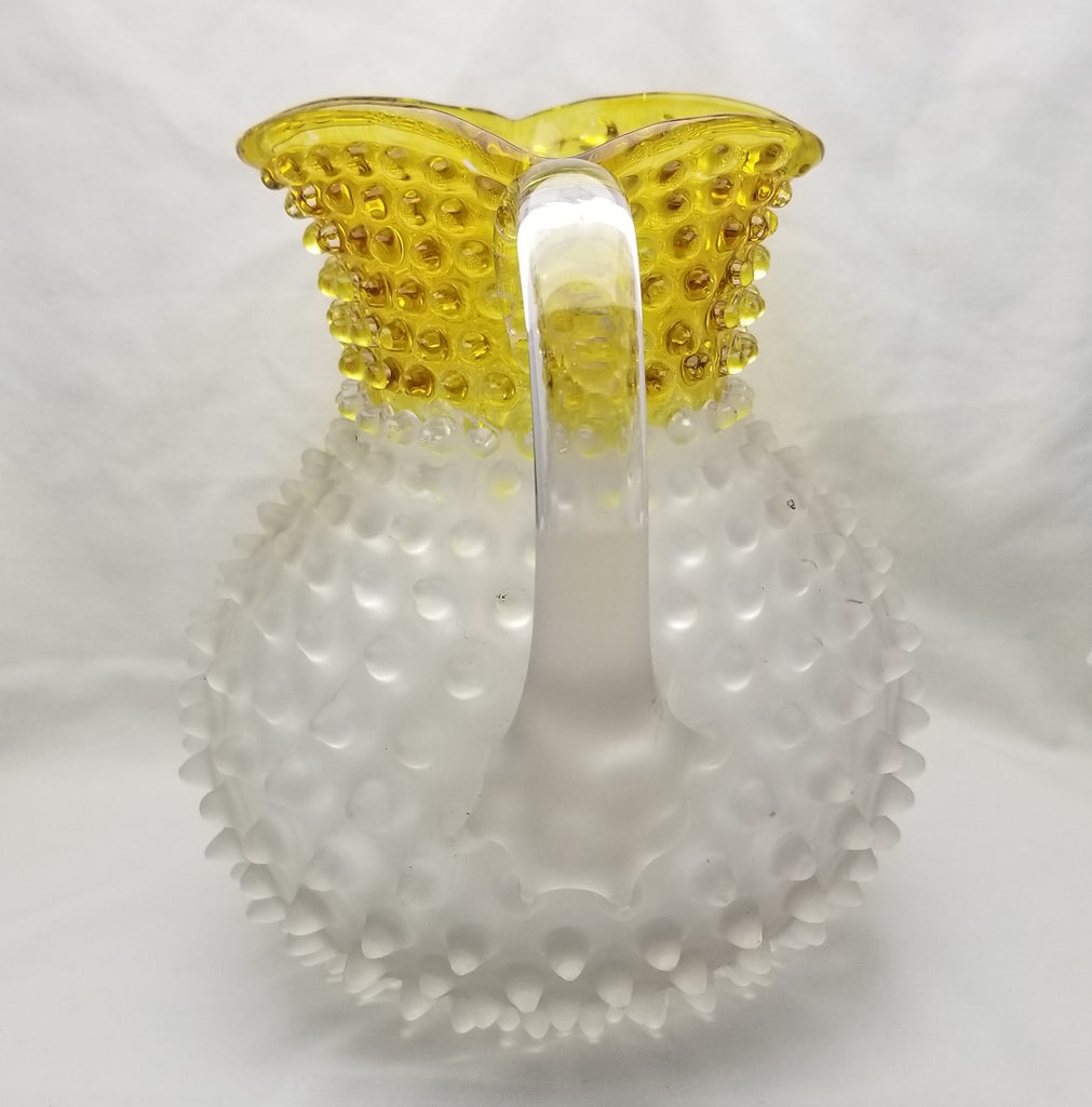 Hobbs EAPG Frances Dew Drop Hobnail Lemonade Pitcher Set