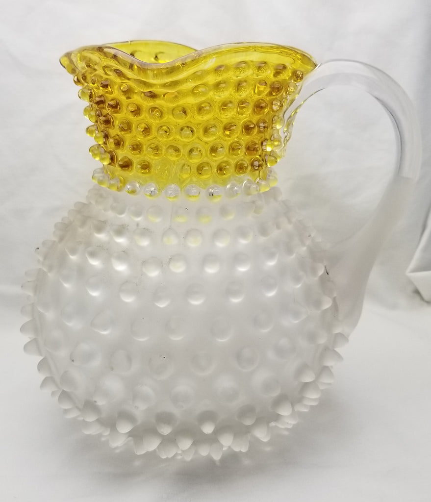 Hobbs EAPG Frances Dew Drop Hobnail Lemonade Pitcher Set