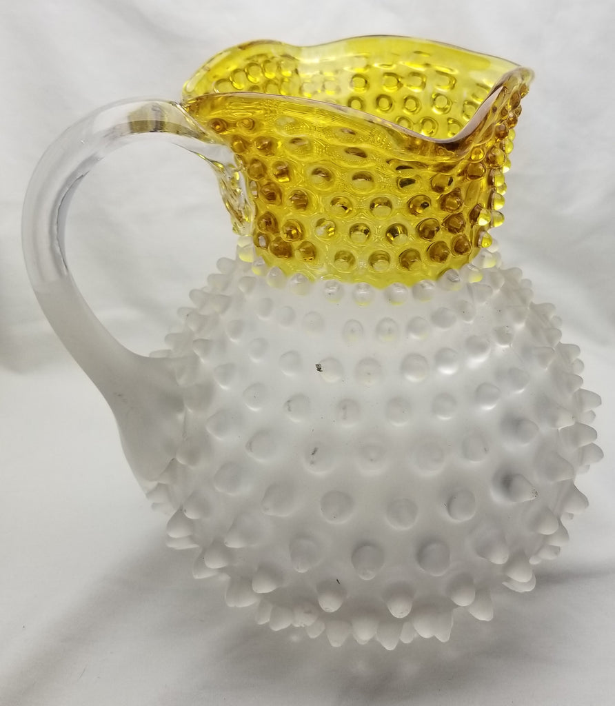 Hobbs EAPG Frances Dew Drop Hobnail Lemonade Pitcher Set