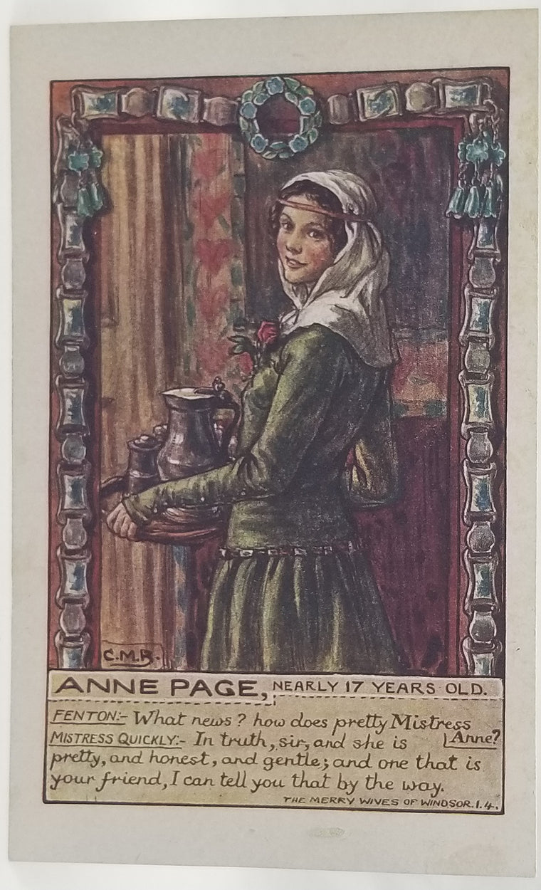 Shakespeare Women Series Postcard Artist CMR Anne Page