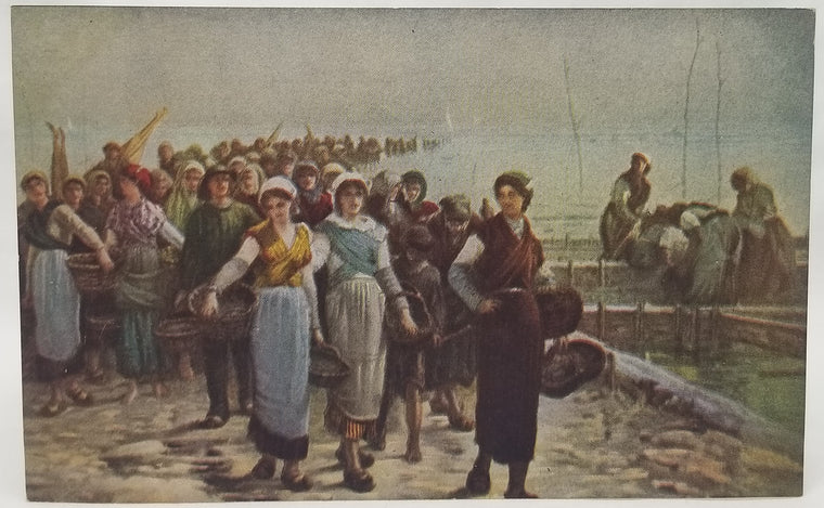 Art Postcard Return of Oyster Fishers Artist Feyen-Perrin