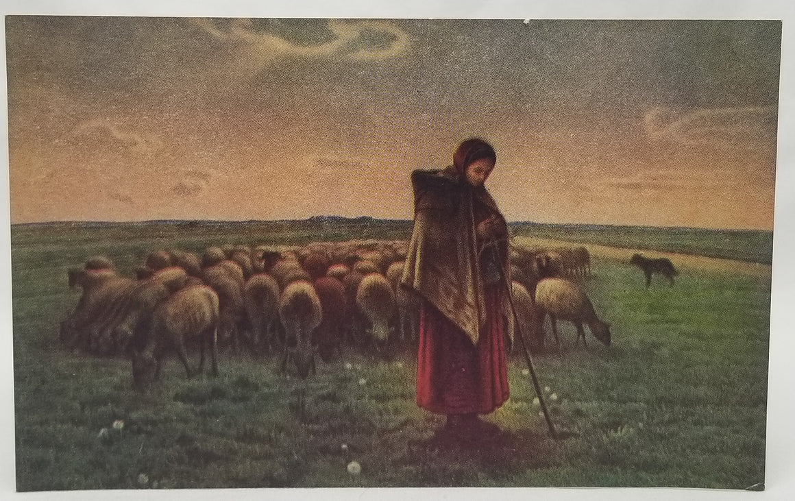 Art Postcard The Shepherdess Artist Millet