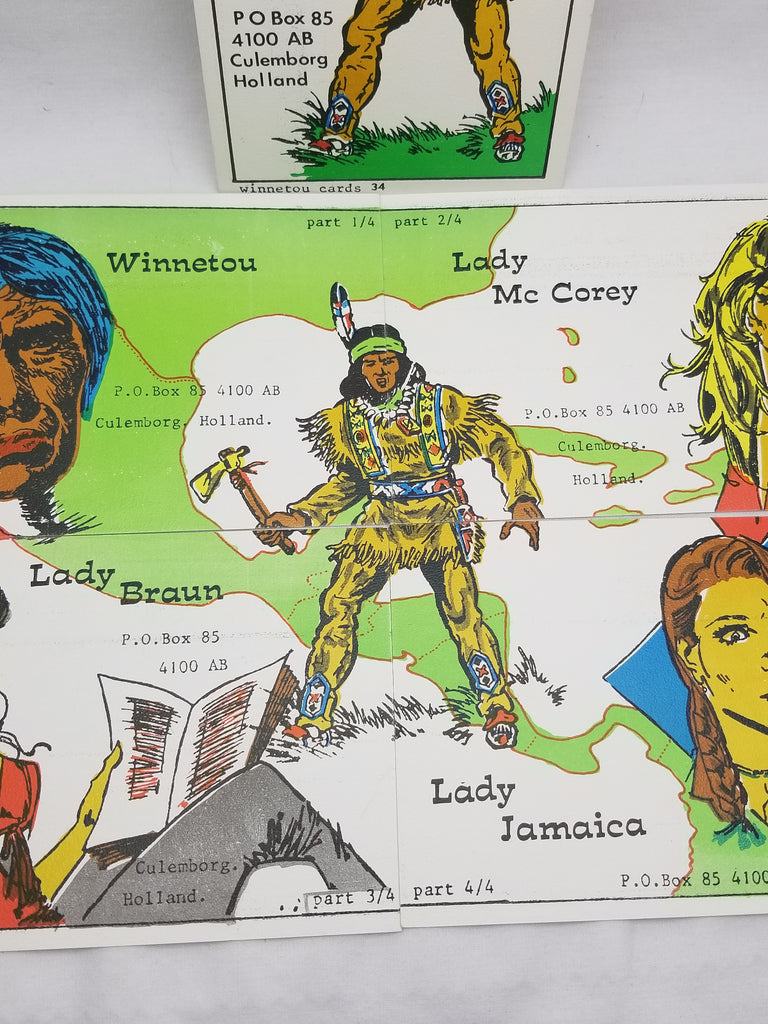 Installment Postcard Set Winnetou Native American Series Puzzle Cards Band Radio Communication Back