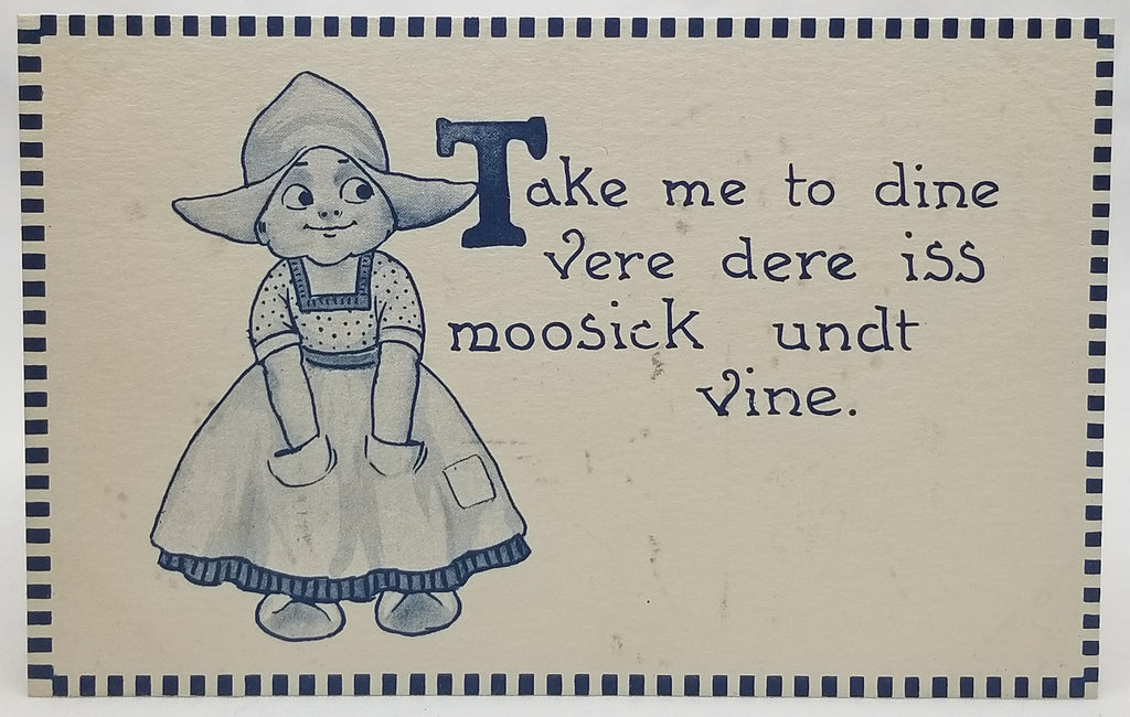 Whimsical Child Postcard Dutch Girl in Blue Series 109