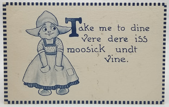 Whimsical Child Postcard Dutch Girl in Blue Series 109