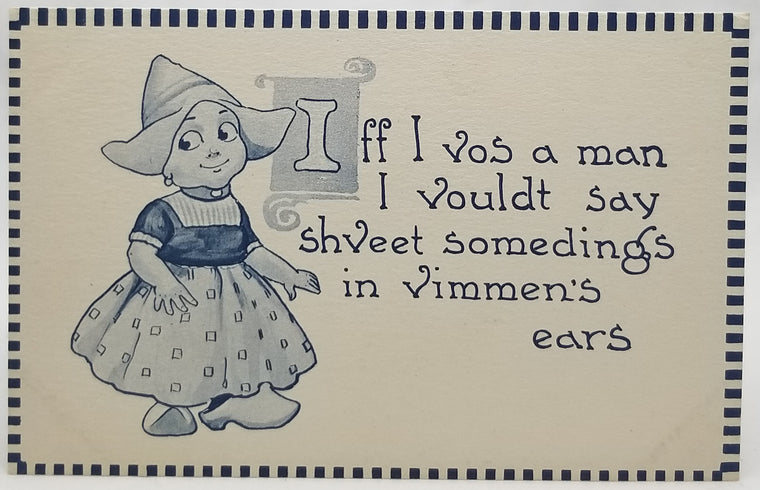 Whimsical Child Postcard Dutch Girl in Blue Sweet Nothings Series 108