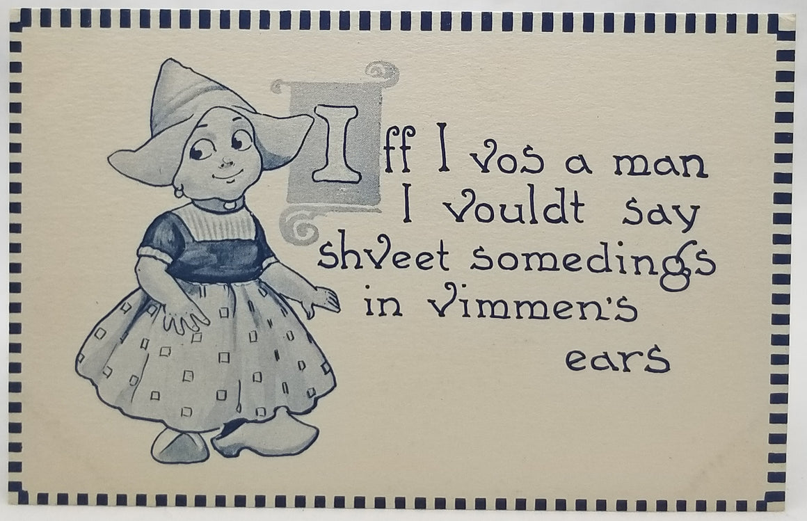 Whimsical Child Postcard Dutch Girl in Blue Sweet Nothings Series 108