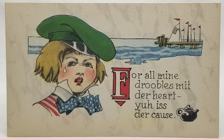 Postcard Young Dutch Boy in Red White Blue Tie Series 107