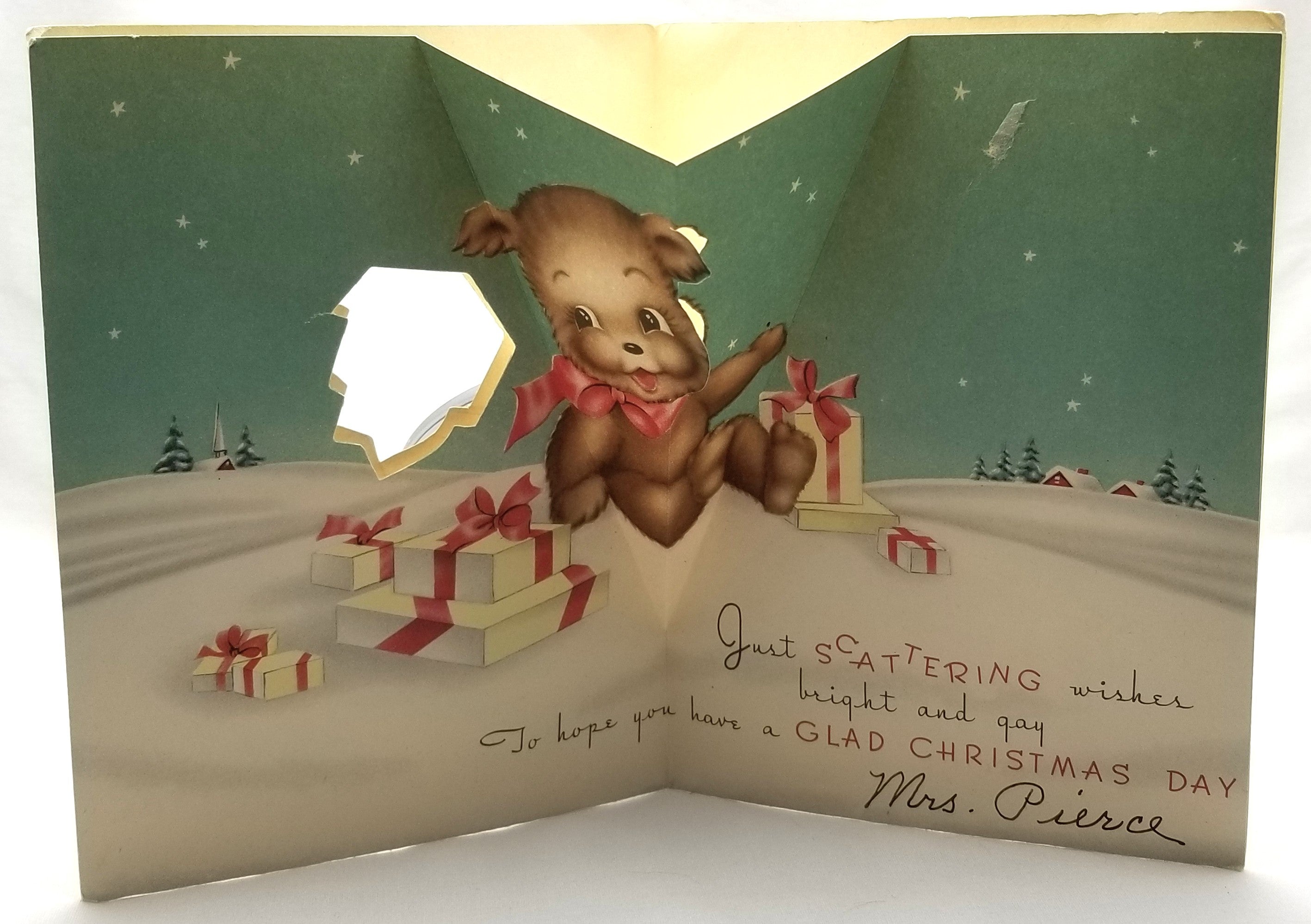 Vintage Christmas Greeting Card, Vintage Holiday Card, 1950s Card Tedd - ChristiesCurios Vintage Christmas Greeting Card, Vintage Holiday Card, 1950s Card Tedd - ChristiesCurios