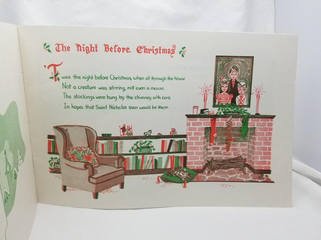 Vintage The Night Before Christmas Booklet Watt Shand Department Store Handout, Santa Claus Book 1940s Promotion