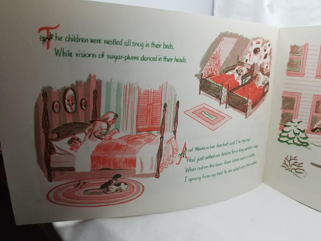 Vintage The Night Before Christmas Booklet Watt Shand Department Store Handout, Santa Claus Book 1940s Promotion