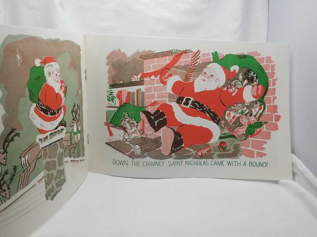 Vintage The Night Before Christmas Booklet Watt Shand Department Store Handout, Santa Claus Book 1940s Promotion