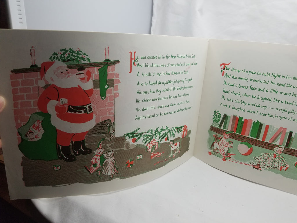 Vintage The Night Before Christmas Booklet Watt Shand Department Store Handout, Santa Claus Book 1940s Promotion