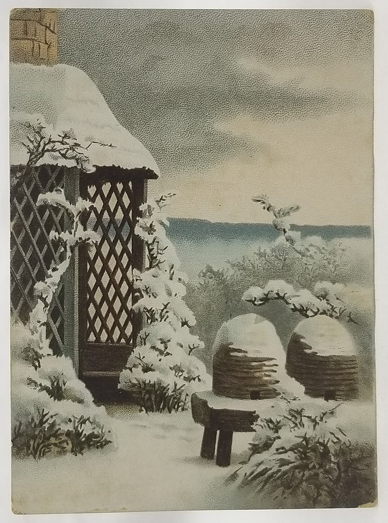 Antique Advertising Trade Card, Mokaska Coffee Card, 1800s Advertisement, Snow Covered Winter Scene