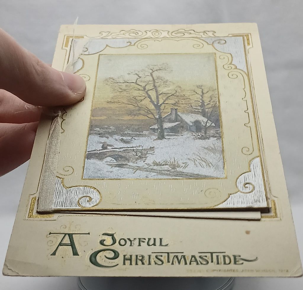 Gold & Silver Embossed Christmas Booklet Postcard Winsch Pub