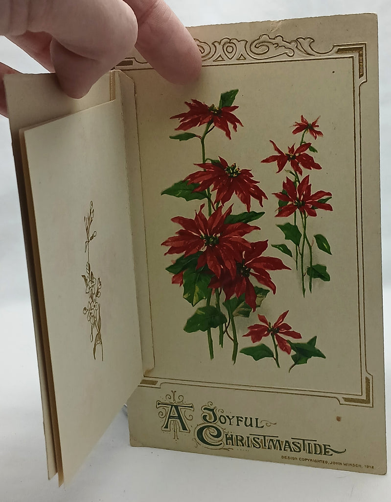 Gold & Silver Embossed Christmas Booklet Postcard Winsch Pub