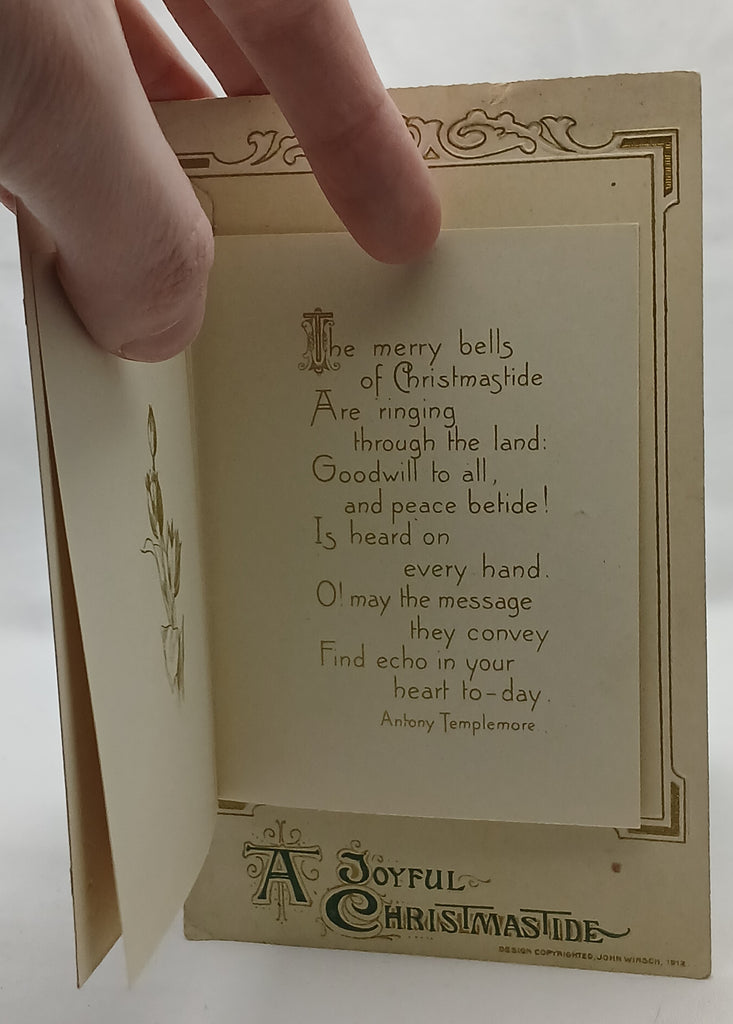 Gold & Silver Embossed Christmas Booklet Postcard Winsch Pub