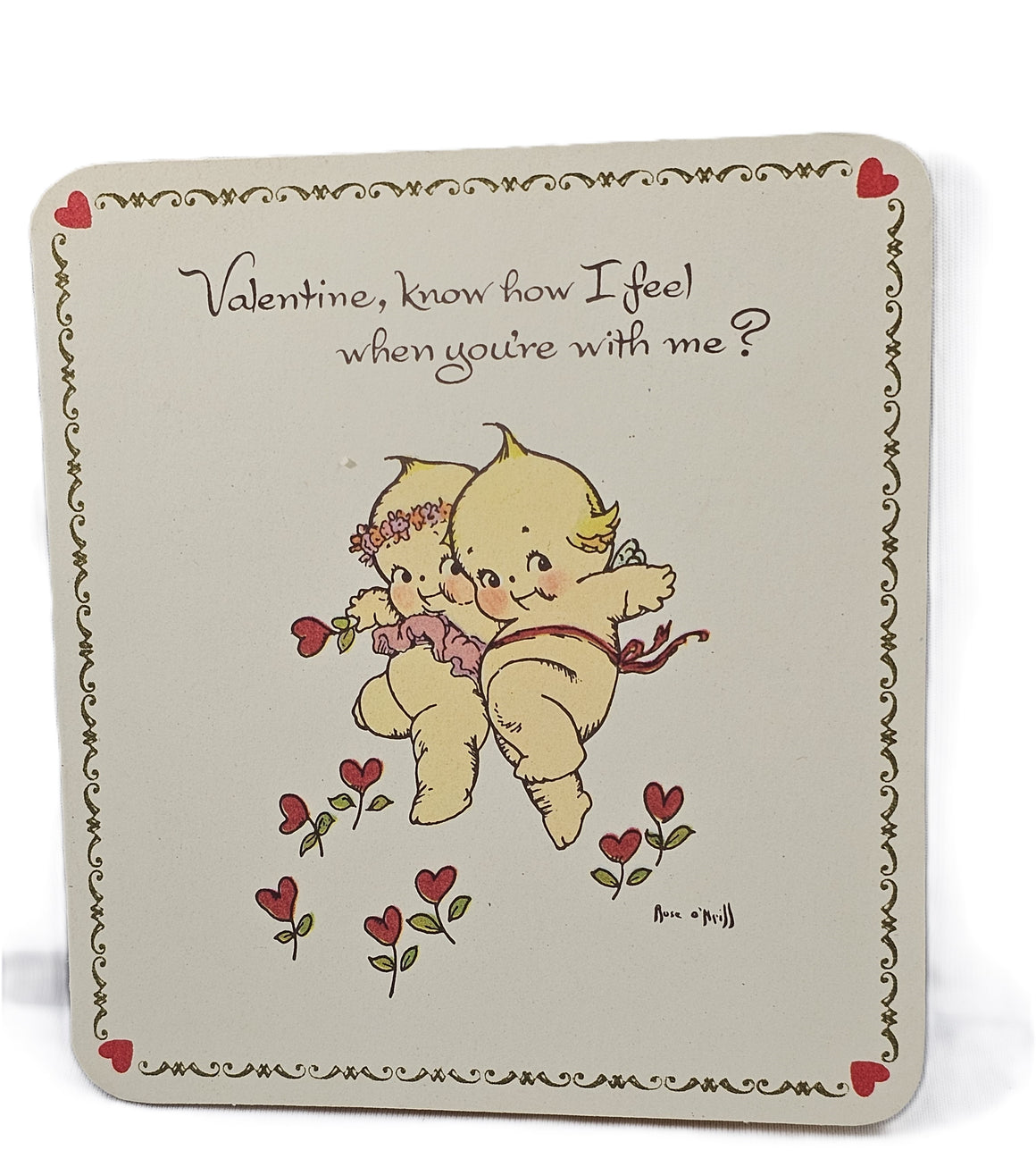 Vintage Kewpie Valentine Card by American Greetings Artist Rosie O'Neill