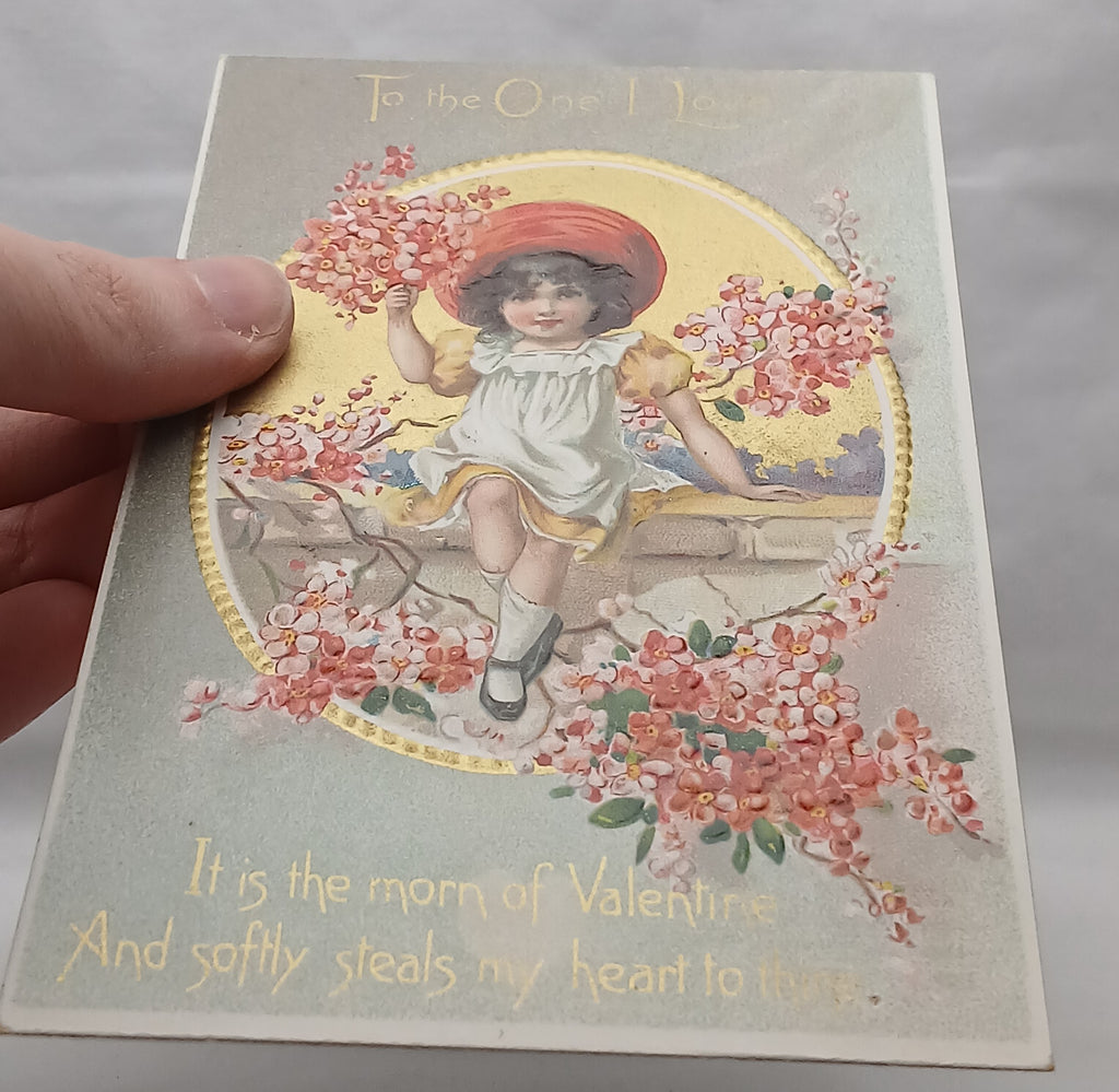 Valentine Postcard Floral Missive Series 11 Girl Pink Flowers Tuck Pub