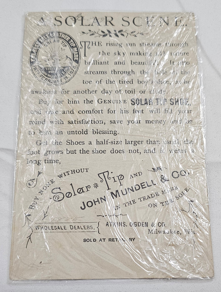 Solar Tip Shoes Victorian Trade Card Several Girard College Boys Play with Ball
