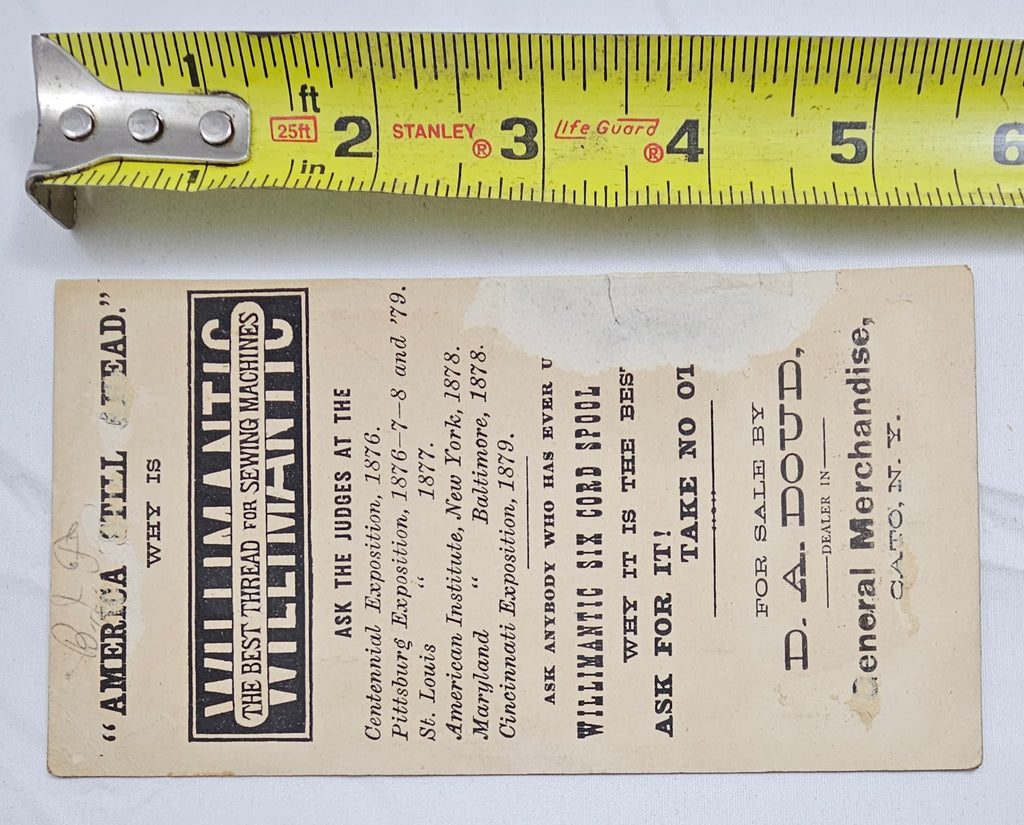 Antique Advertising Trade Card Willimantic Thread Children with Jumbo Elephant