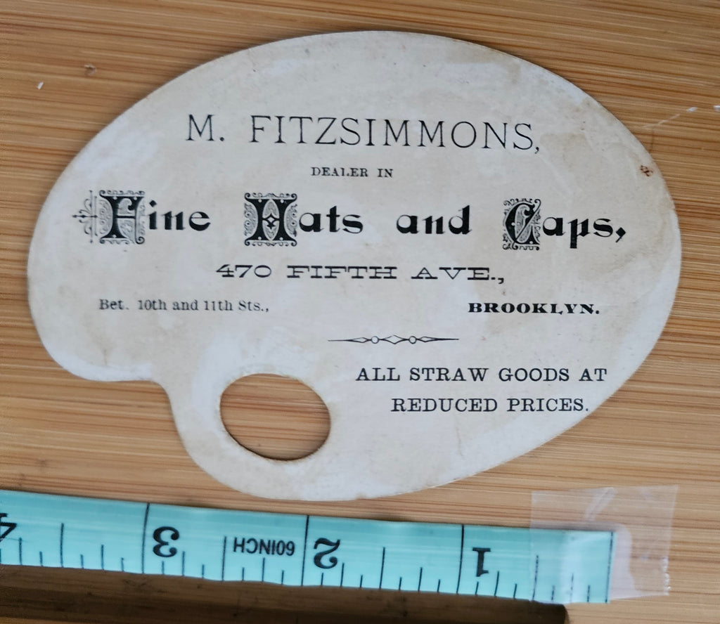 Advertising Trade Card Painter Easel Dapper Boy Fitzsimmons Fine Hats & Caps