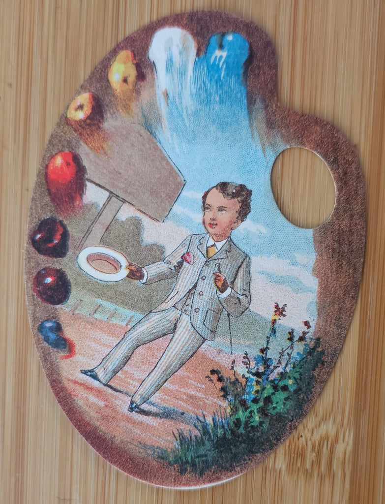 Advertising Trade Card Painter Easel Dapper Boy Fitzsimmons Fine Hats & Caps