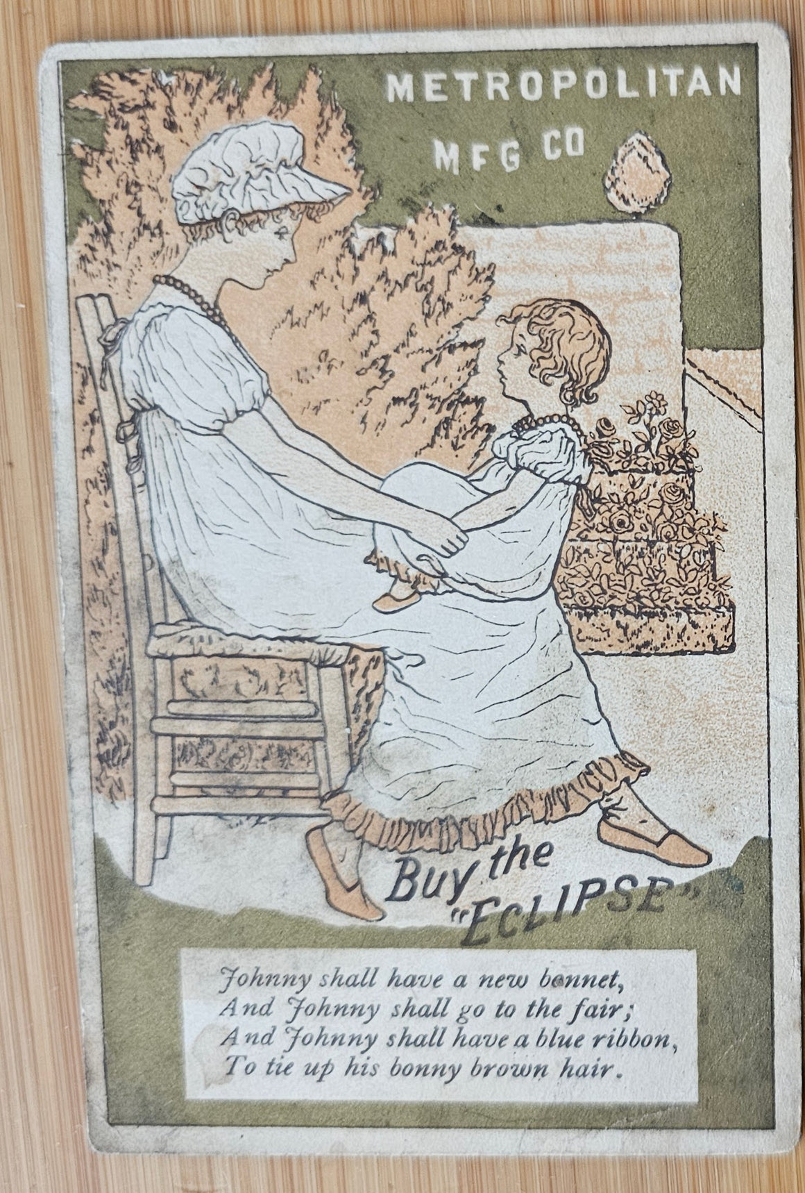 Advertising Trade Card Metropolitan Co Eclipse Bed Springs & Clothes Wringer