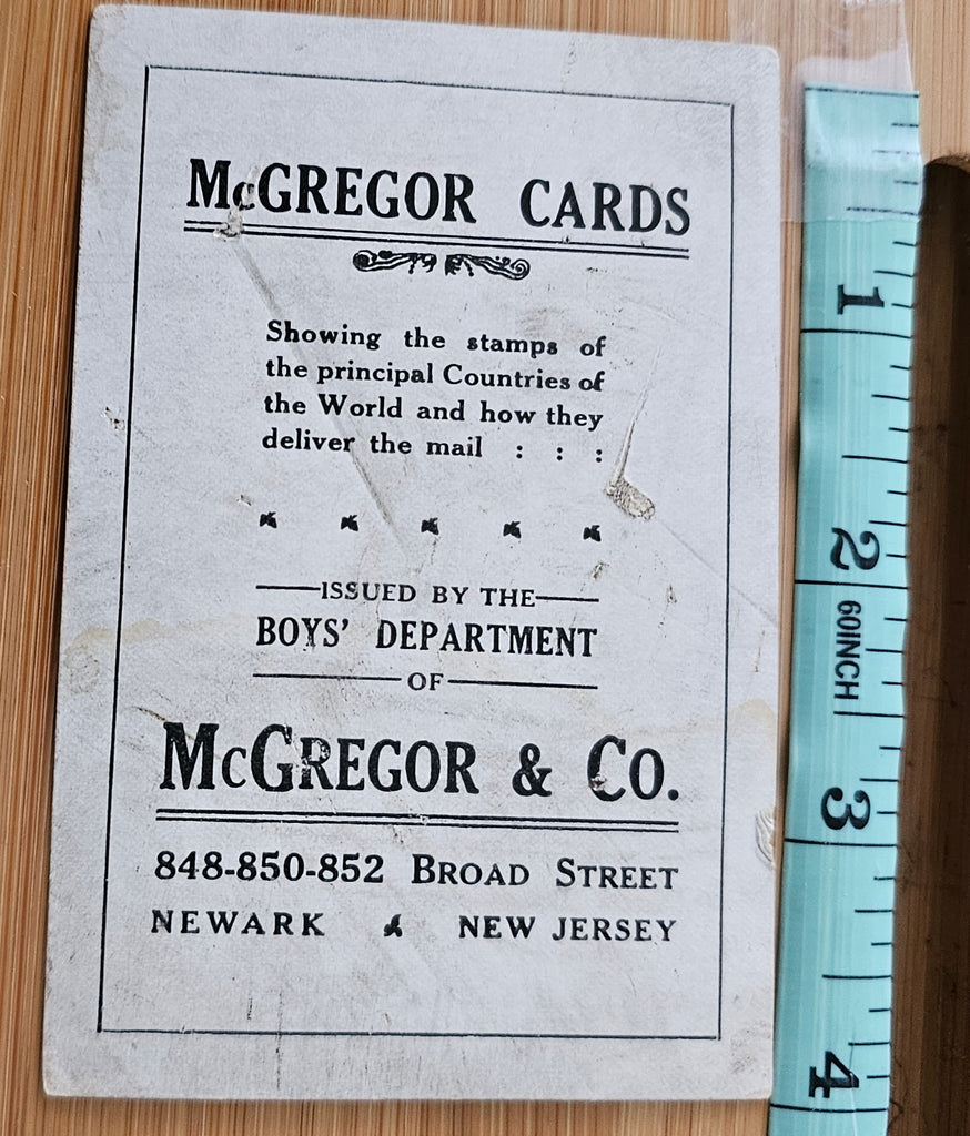 Advertising Trade Card McGregor Cards Mail in Greece Stamps of World