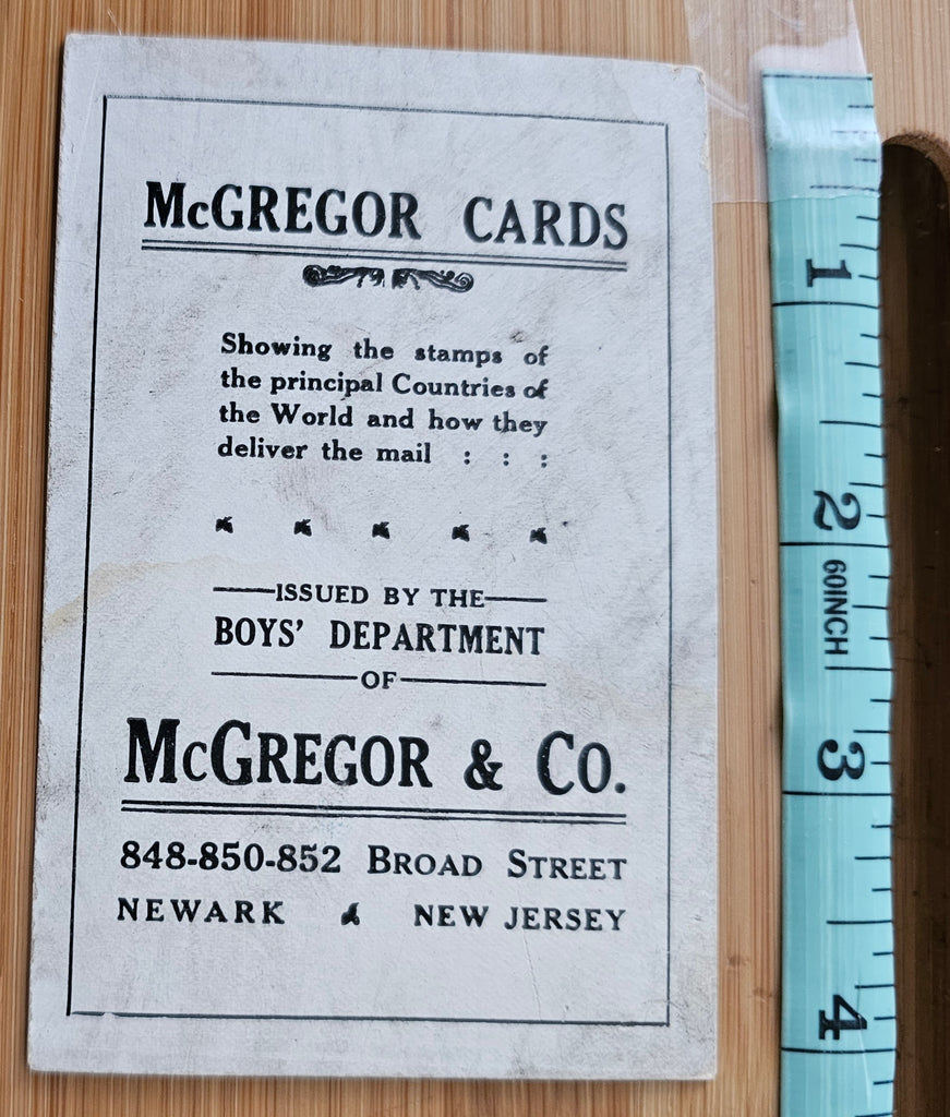 Advertising Trade Card McGregor Cards Mail in Peru Stamps of World