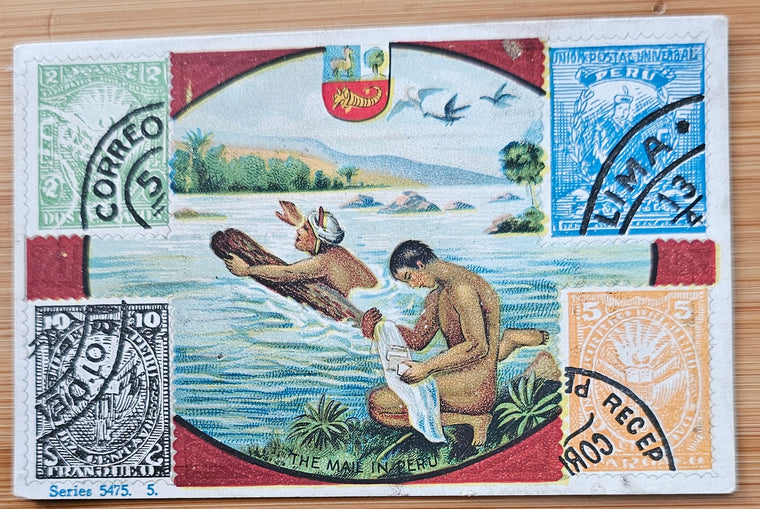 Advertising Trade Card McGregor Cards Mail in Peru Stamps of World