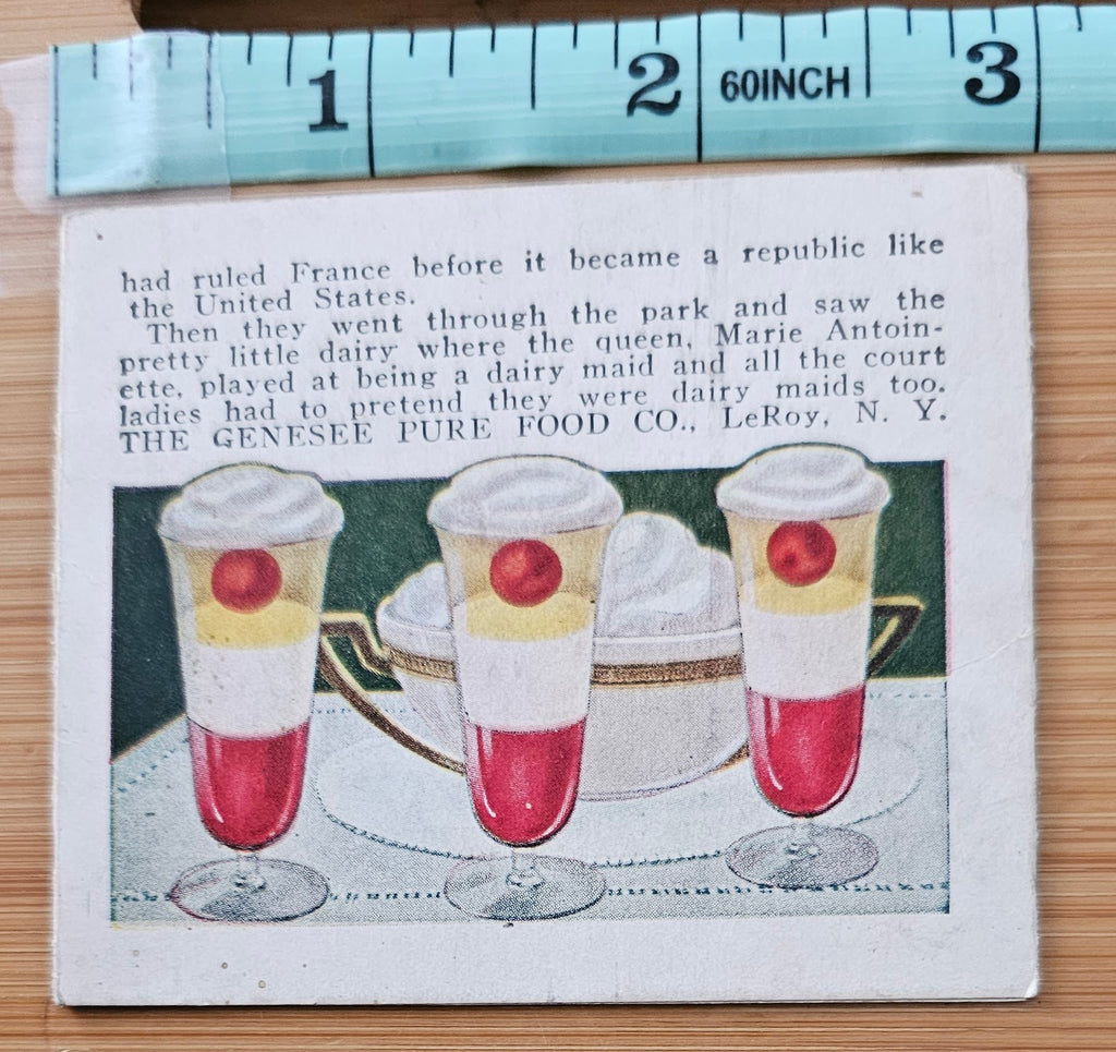 Advertising Trade Card Jello Girl in France Recipe Booklet No 3