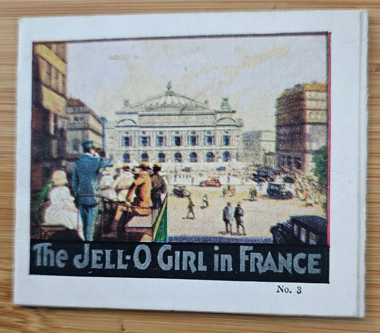 Advertising Trade Card Jello Girl in France Recipe Booklet No 3