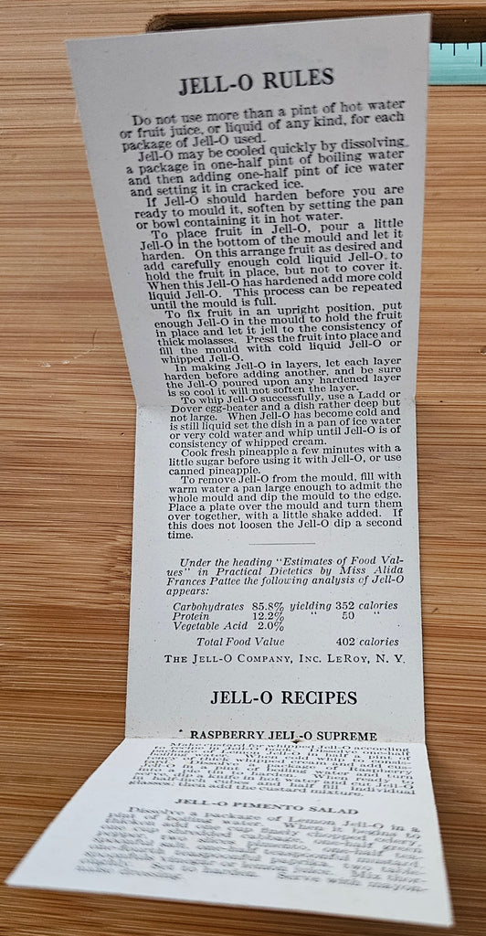 Advertising Trade Card Miss Jello in Hawaii Recipe Booklet