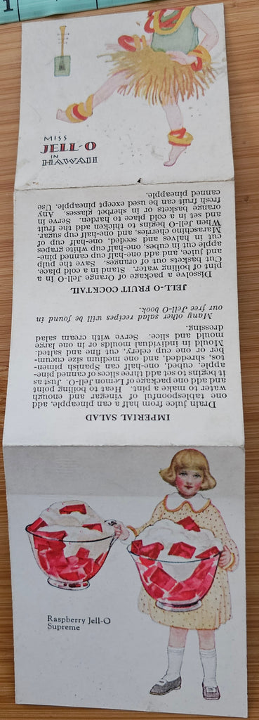 Advertising Trade Card Miss Jello in Hawaii Recipe Booklet