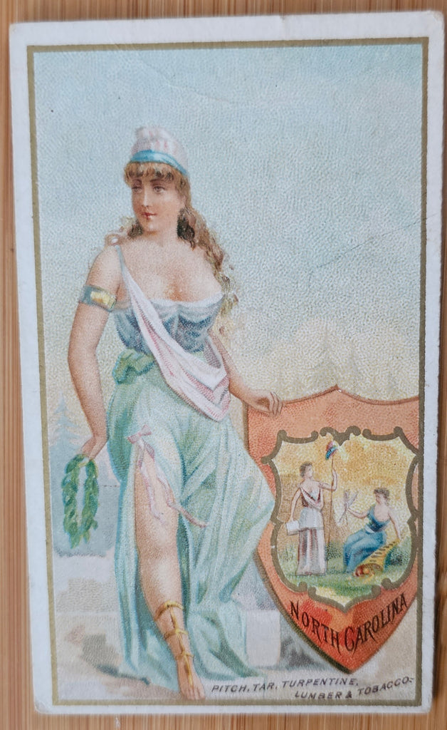 Duke & Sons Tobacco Card North Carolina Honest Long Cut Woman with Shield