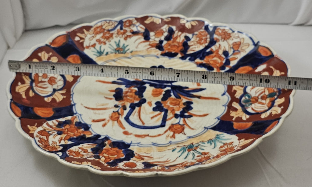 Antique Meiji Period Japanese Porcelain Imari Scalloped Platter