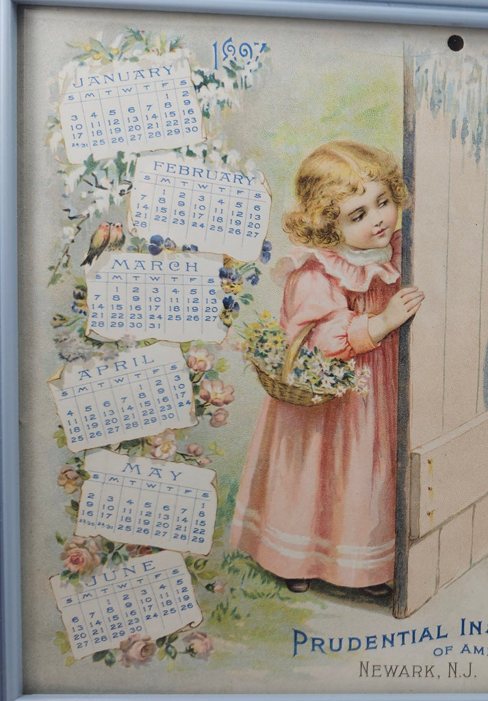 Victorian Prudential Insurance 1897 Framed Children Calendar