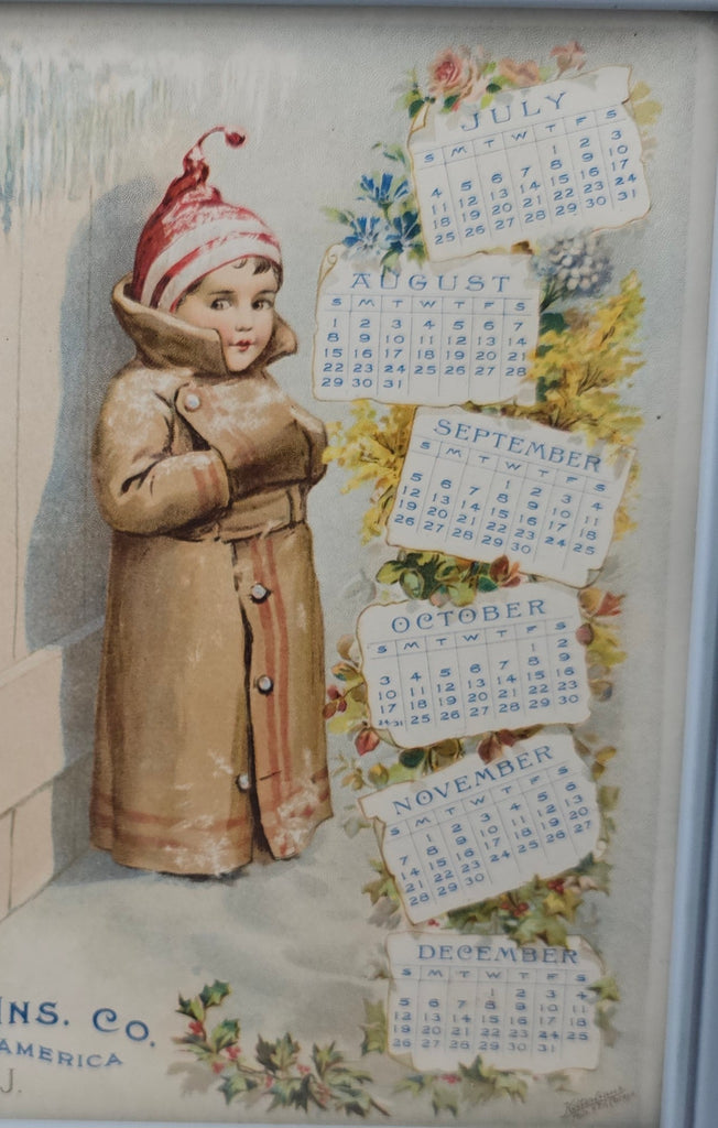 Victorian Prudential Insurance 1897 Framed Children Calendar