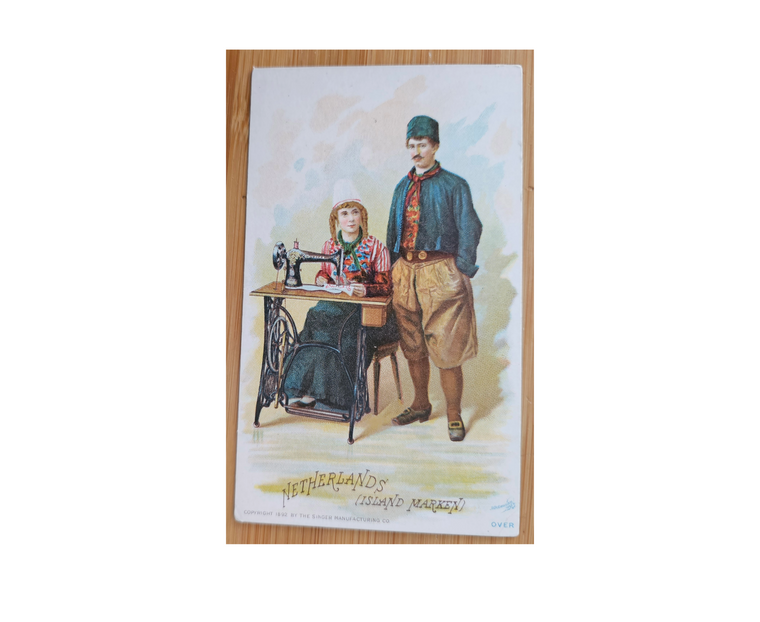 Advertising Trade Card 1893 World's Fair Souvenir Singer Sewing Machine Netherlands