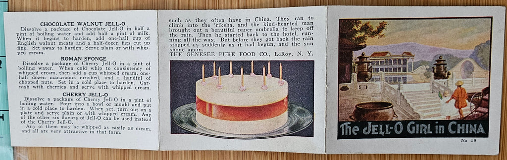 Advertising Trade Card Jello Girl in China Recipe Booklet